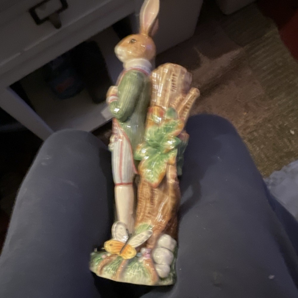 Fitz and Floyd Rabbit Candle Holder Ceramic Easter Boxed Multicolor