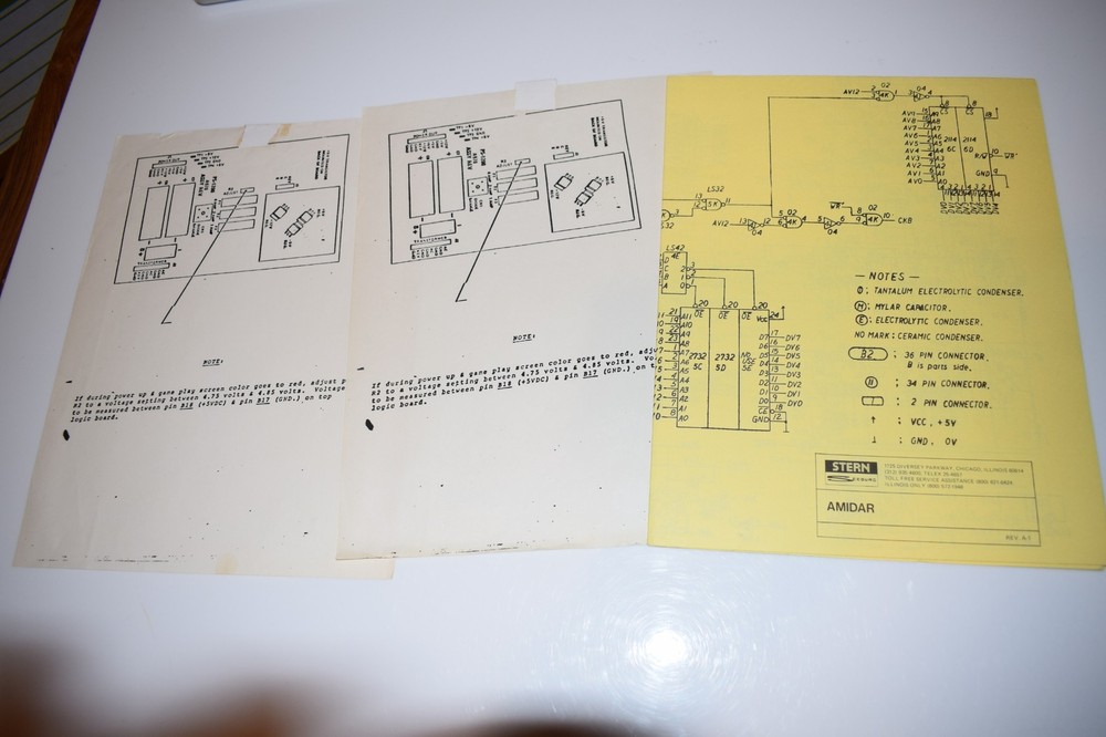 AMIDAR MANUAL & SCHEMATICS STERN ELECTRONICS (BOOK846)