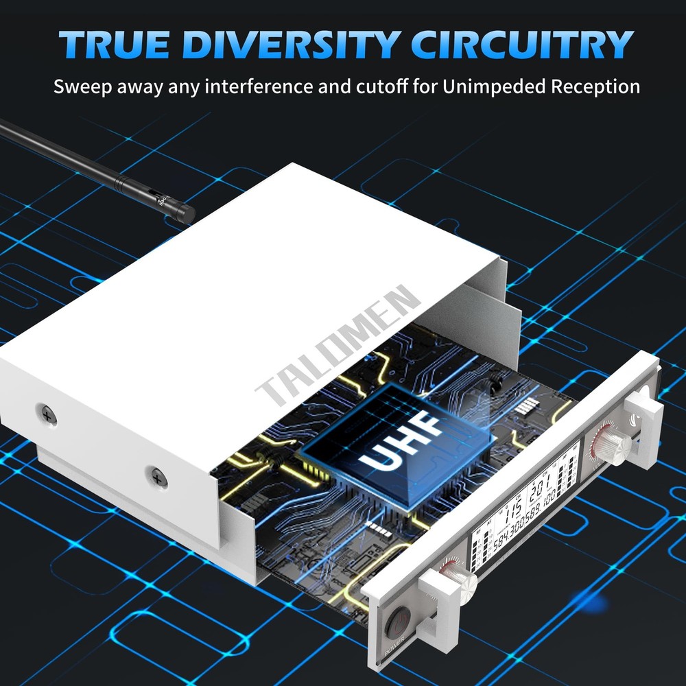 Wireless Microphone System, Metal UHF Handheld Microphones Cordless Dynamic M...