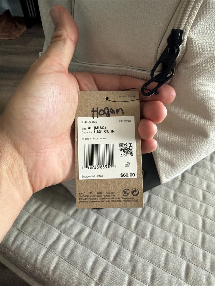 Nike Brasilia Backpack, Light bone/Black, Size XL