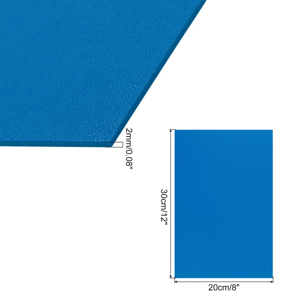 ABS Plastic Sheet 8 x 12", 1/12" Thick Leather Texture Dark Blue 1Pcs
