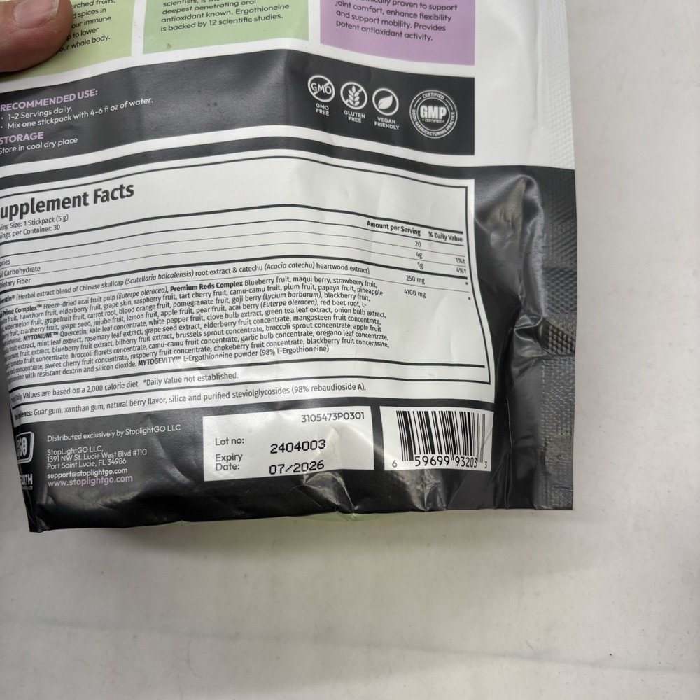 Açaí Base Expiration Dietary Supplement Drink Packets Exp 07-26 NEW