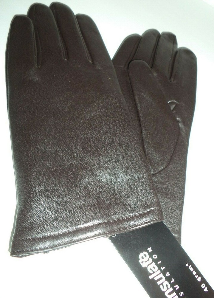 Ladies Leather Thinsulate Gloves*,Brown , Large