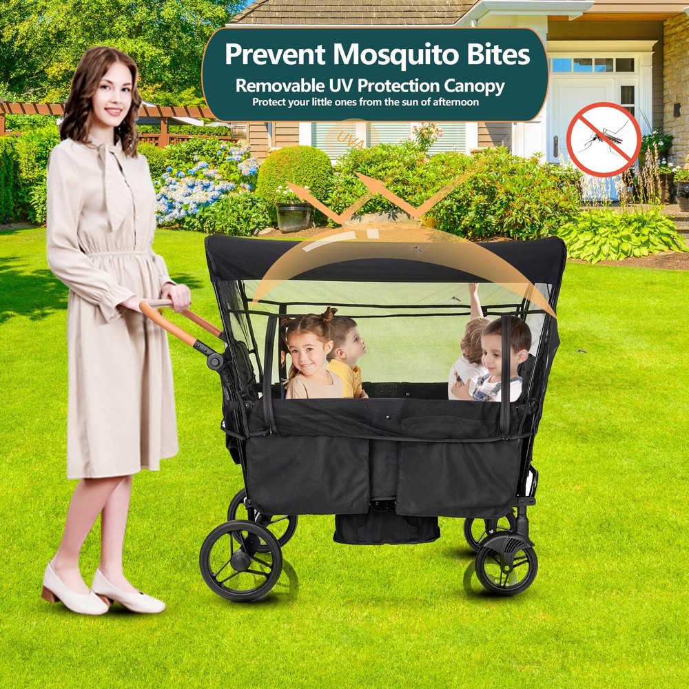 Wagon Stroller for 4 kids Lightweight folding baby stroller