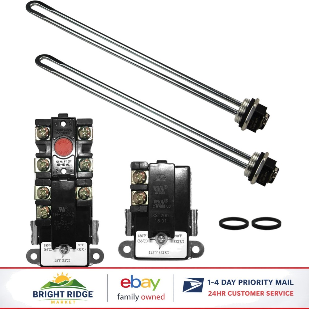 4500W Electric Water Heater Replacement Kit with Thermostats and Copper Elements