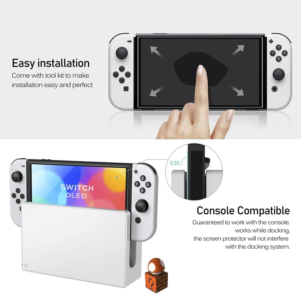 4-Pack Screen Protector Designed for Nintendo Switch OLED 2021&2023 with Frame7"