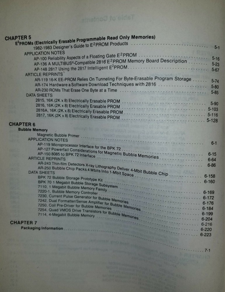 USED 1983 Intel Memory Components Handbook