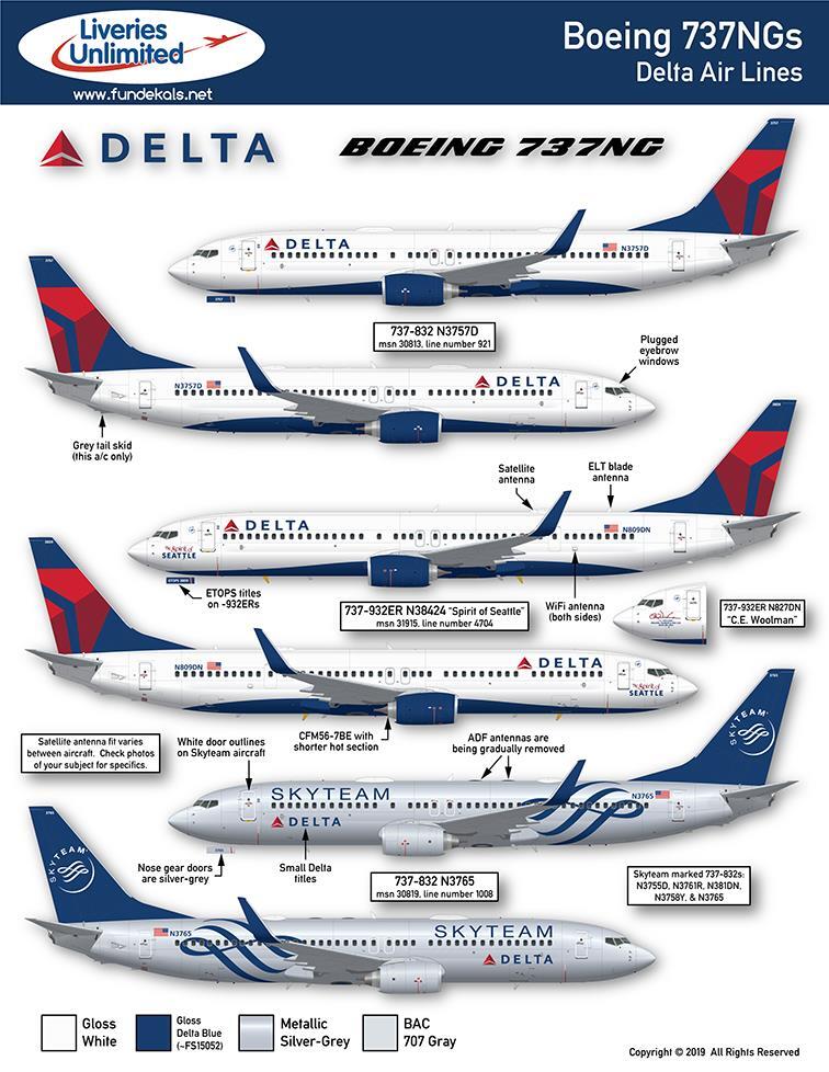 1/144 Fundekals DELTA 737NGs
