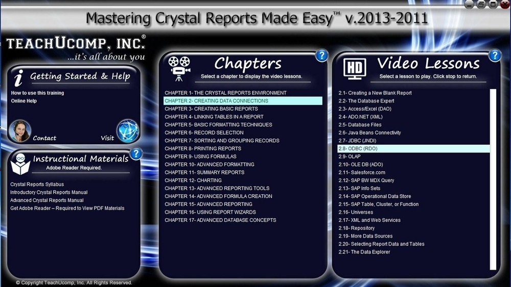 Learn CRYSTAL REPORTS 2013 & 2011 Training Tutorial DVD and Digital Course