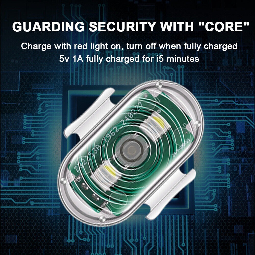 4X LED Strobe Light 8 Colors USB Rechargeable Flashing Lights Remote Controlled