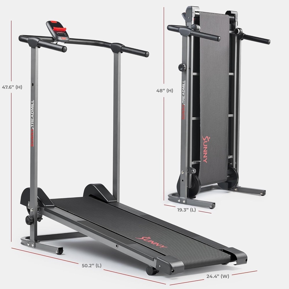 Space-Saving Manual Walker with LCD Display & Bluetooth for Tailored Workouts
