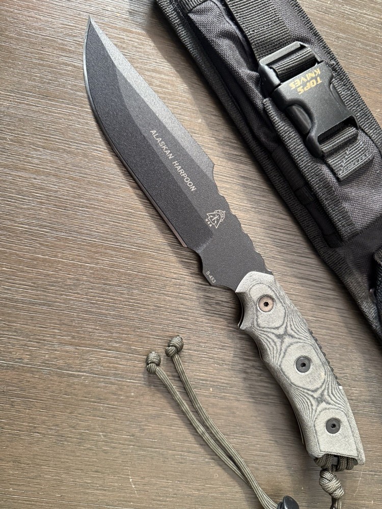 Tops Knives Alaskan Harpoon - Fixed Blade (black Blade)