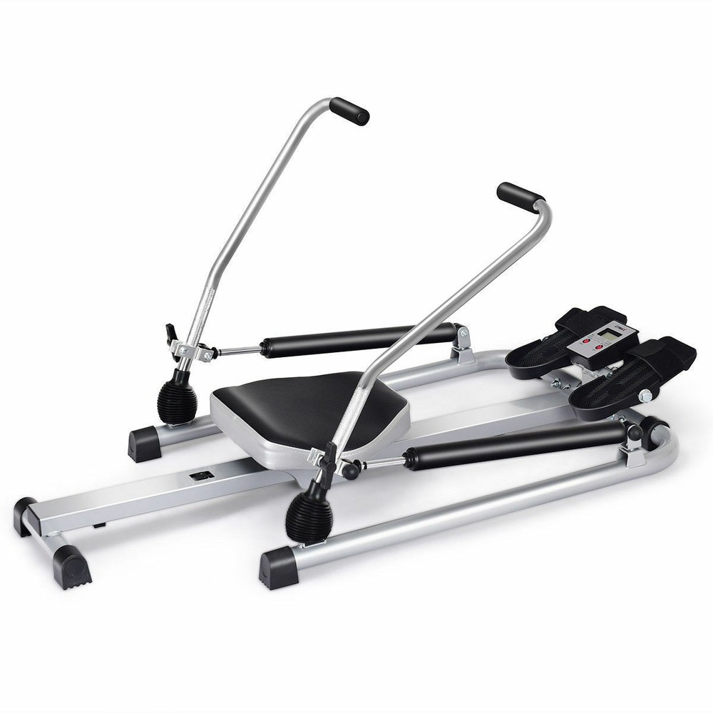 Gymax Exercise Rowing Machine Rower w/Adjustable Double Hydraulic Resistance