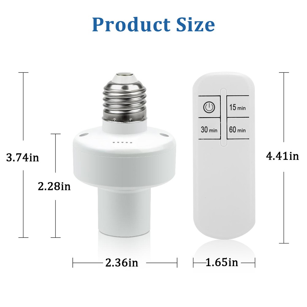 Wireless Remote Control Light Lamp E27 Screw Bulb Base Holder Cap Socket Switch