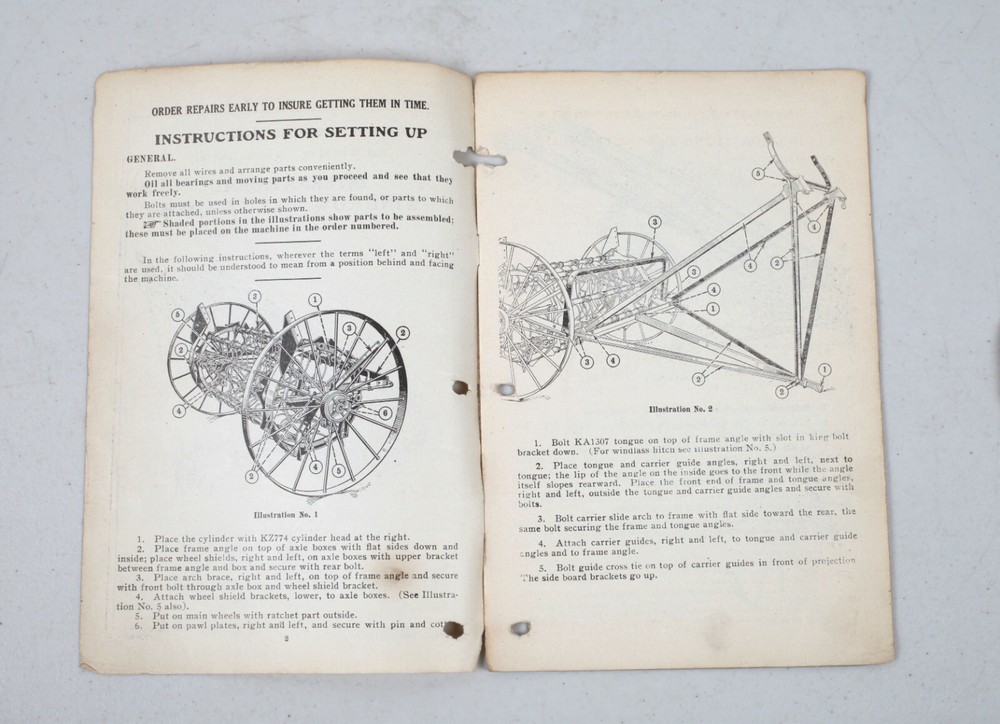 International Harvester 1921 Windrow Hay Loader Instruction Owners Manual