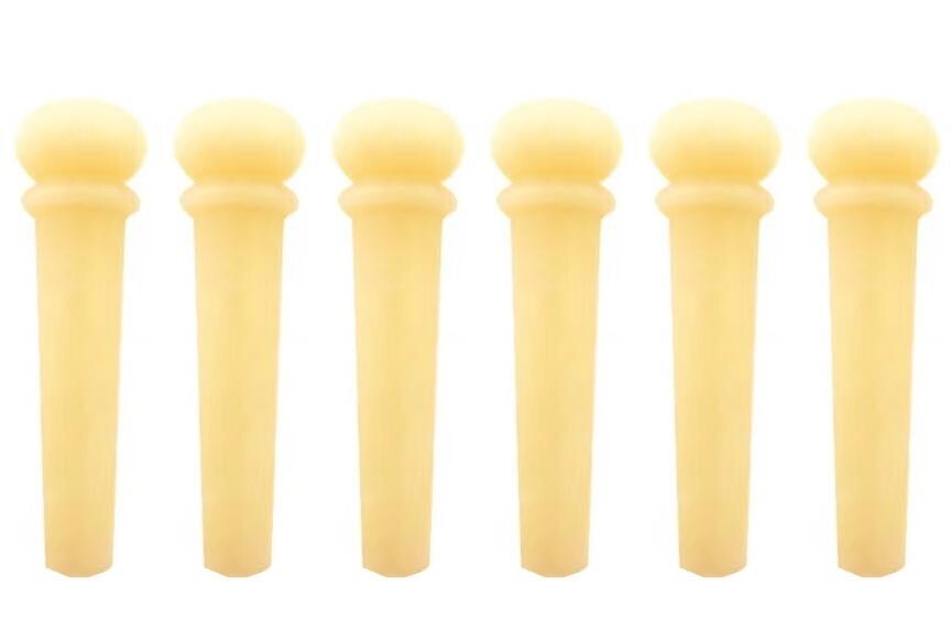 6x Guitar Unslotted Unbleached Bone Pin String Peg Luthier Nut Saddle H00-N