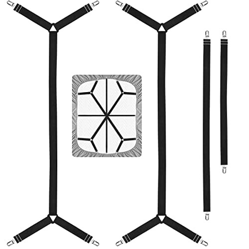 Bed Sheet Straps,Adjustable Elastic Sheet Fasteners,Secure Mattresses Covers