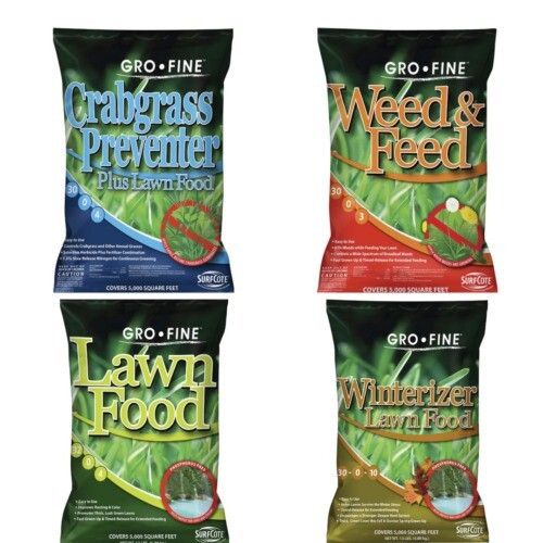 GRO-FINE, 4 Step Lawn Fertilizer Program, 5,000 Sq. Ft. , Phosphorus Free