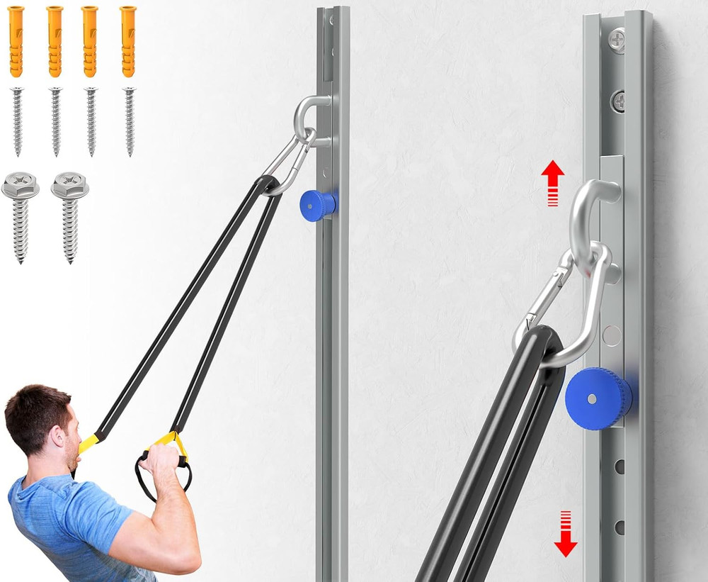 Wall-Mounted Anchor Fitness System - Adjustable, Multi-Functional, Space Saving