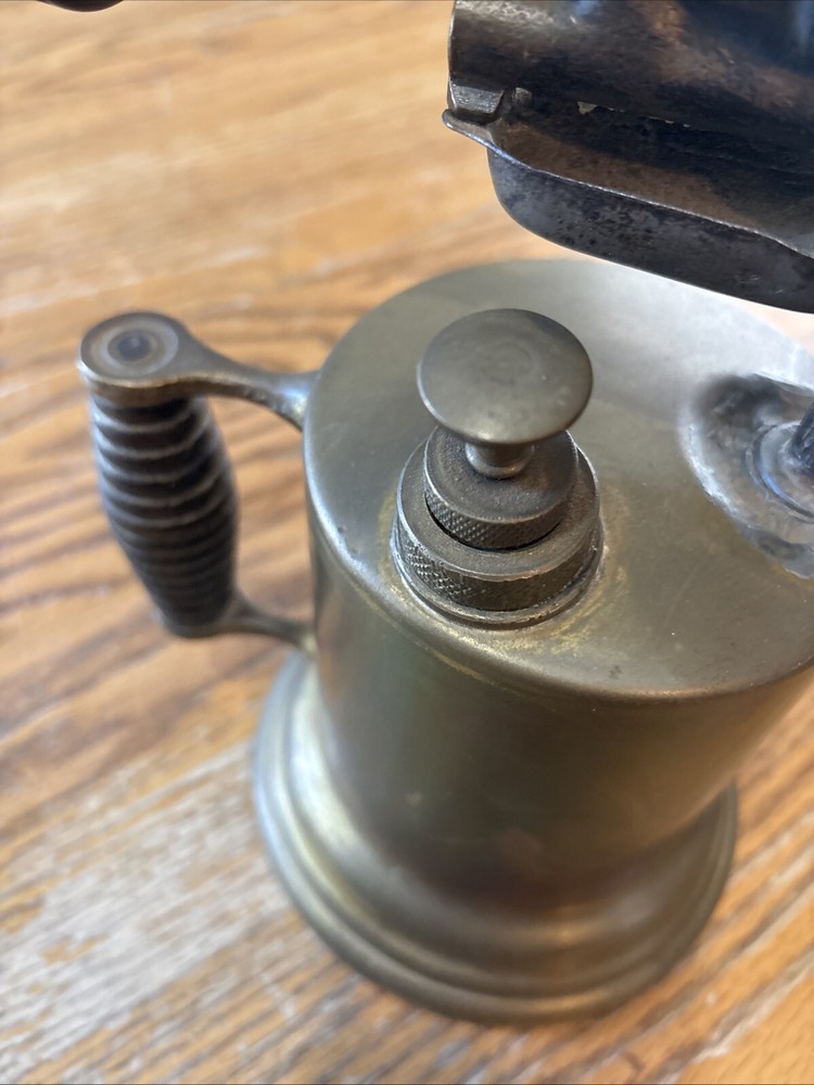 Vintage Brass Blow Torch Steampunk Unknown Maker Nice!