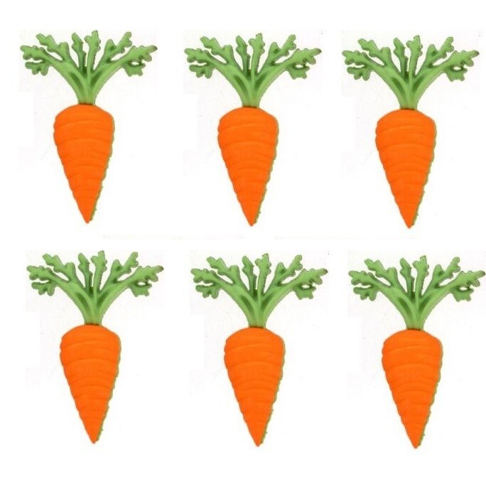 Carrots - Shelly's Buttons - Fruit & Food Flat Back Embellishments - Craft Scrap