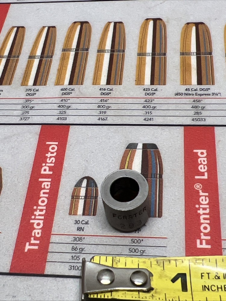 FORSTER  NECK  BUSHING .293 COMPETITION DIE PART RELOADING