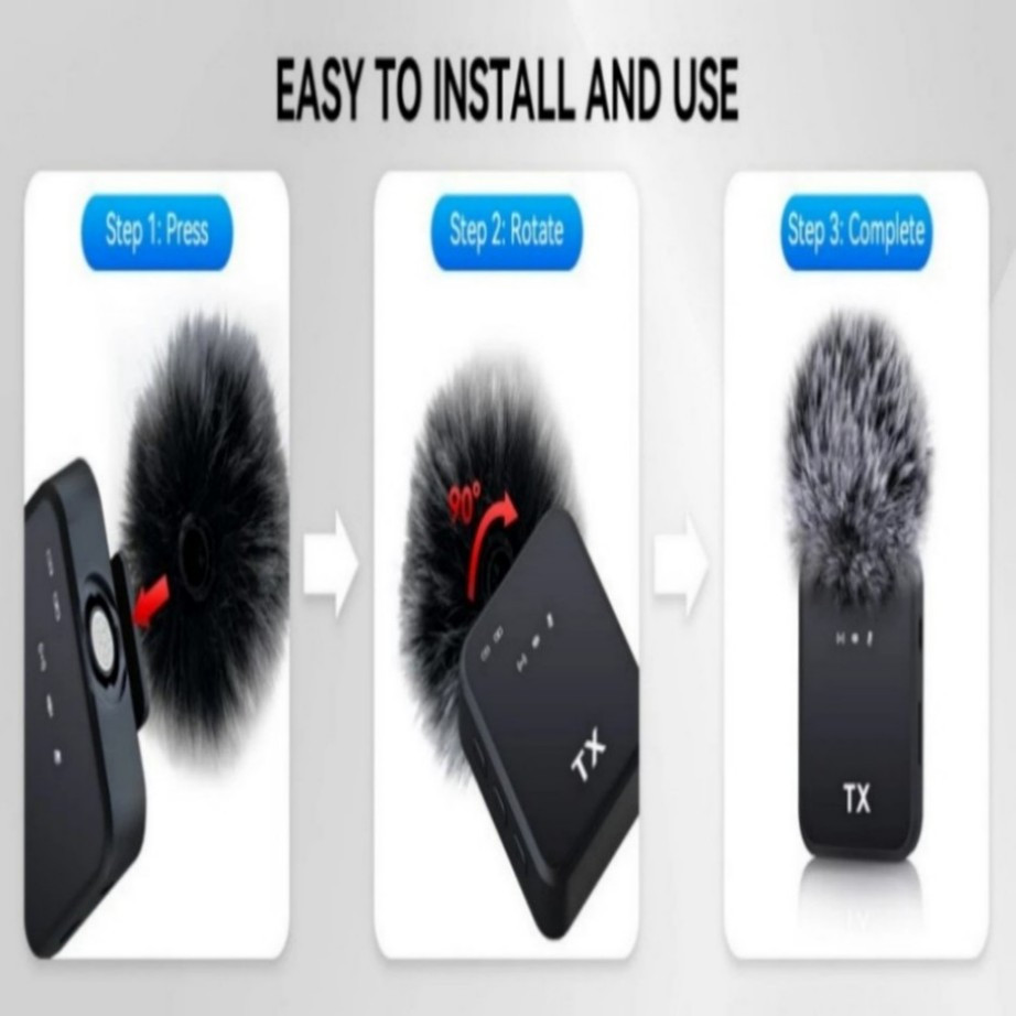 3in1 Mini Microphone for iPhone/Android/Camera Wireless Lavalier Microphone&/-/