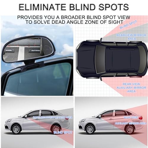 Small Blind Spot Mirror, Adjustable 360 Degree Rotation Angle Car Auxiliary