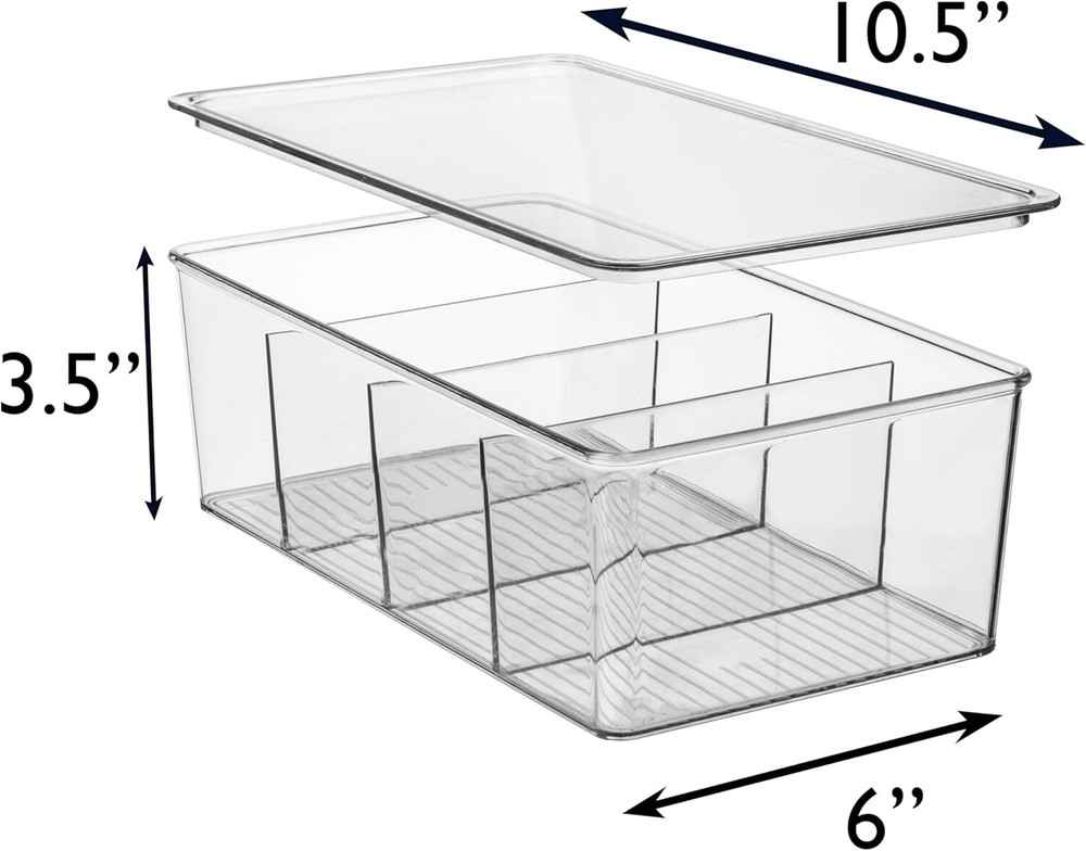 ClearSpace Plastic Pantry Organization and Storage Bins with 2 Pack, Clear