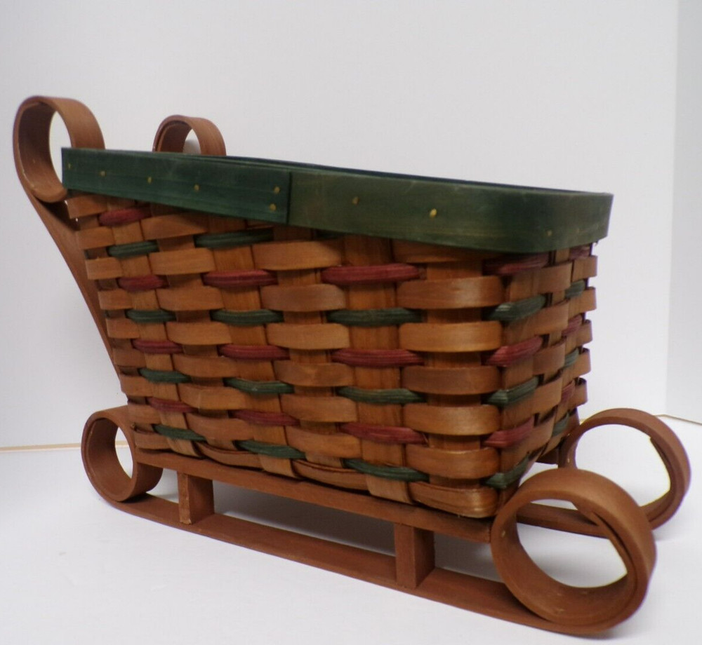 sleigh basket red and green