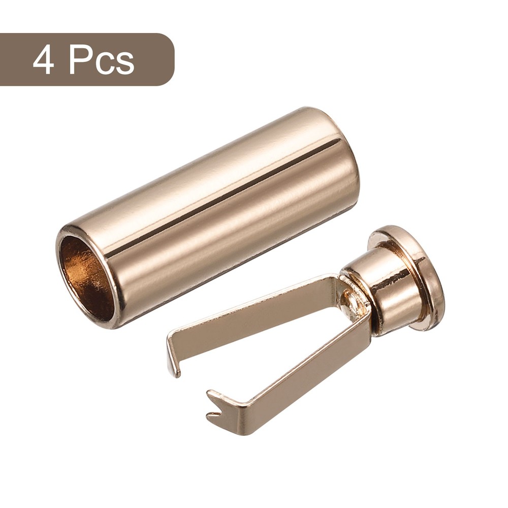 Shoelace Tips, 4pcs - Alloy Cylindrical Tip Replacement (Gold Tone)