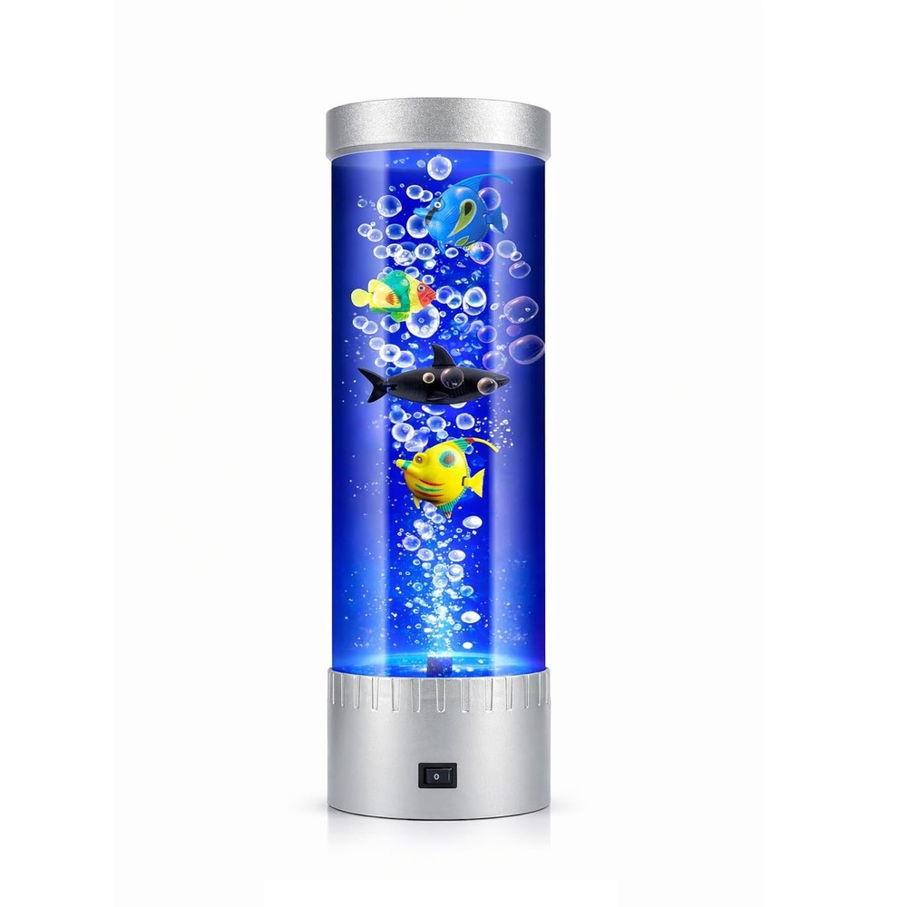 RABOW RUN Bubble Color-Changing LED Fish Compact (12.6 inches height), Silver