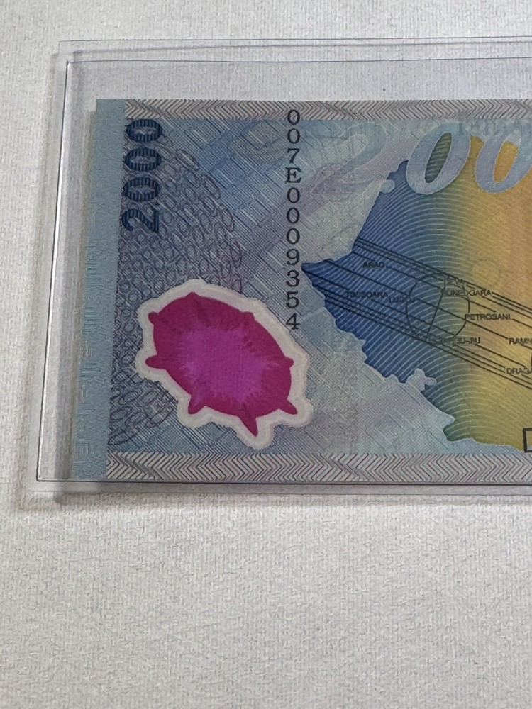 1999 Romania 2000 Lei Total Eclipse Polymer Banknote P# 111a