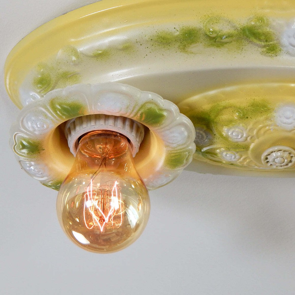 Antique Flush Mount Ceiling Pan Light Fixture