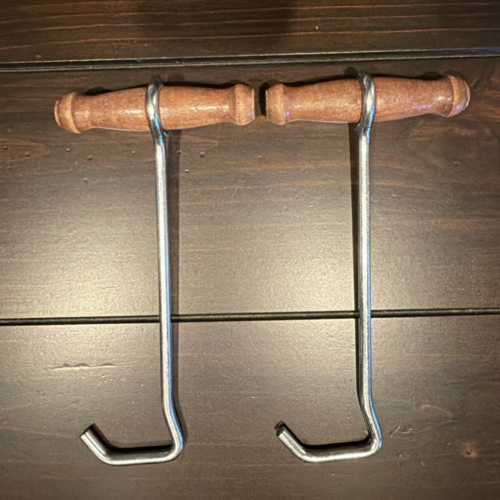 Vintage Western or English Boot Pulls HOOKS Wood Handle Puller Equestrian