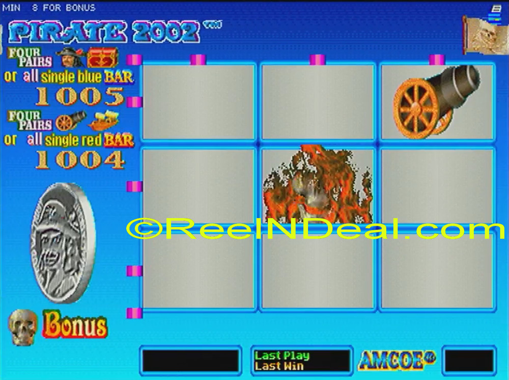 Amcoe Pirate 2002 Cherry Master 8-Liner Slot Machine Optional Skill Spin & Hold