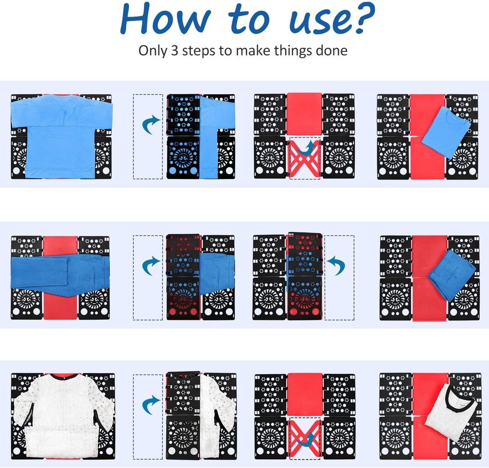 Premium Clothes Folder for Adults & Kids - Compact and Efficient Folding Tool