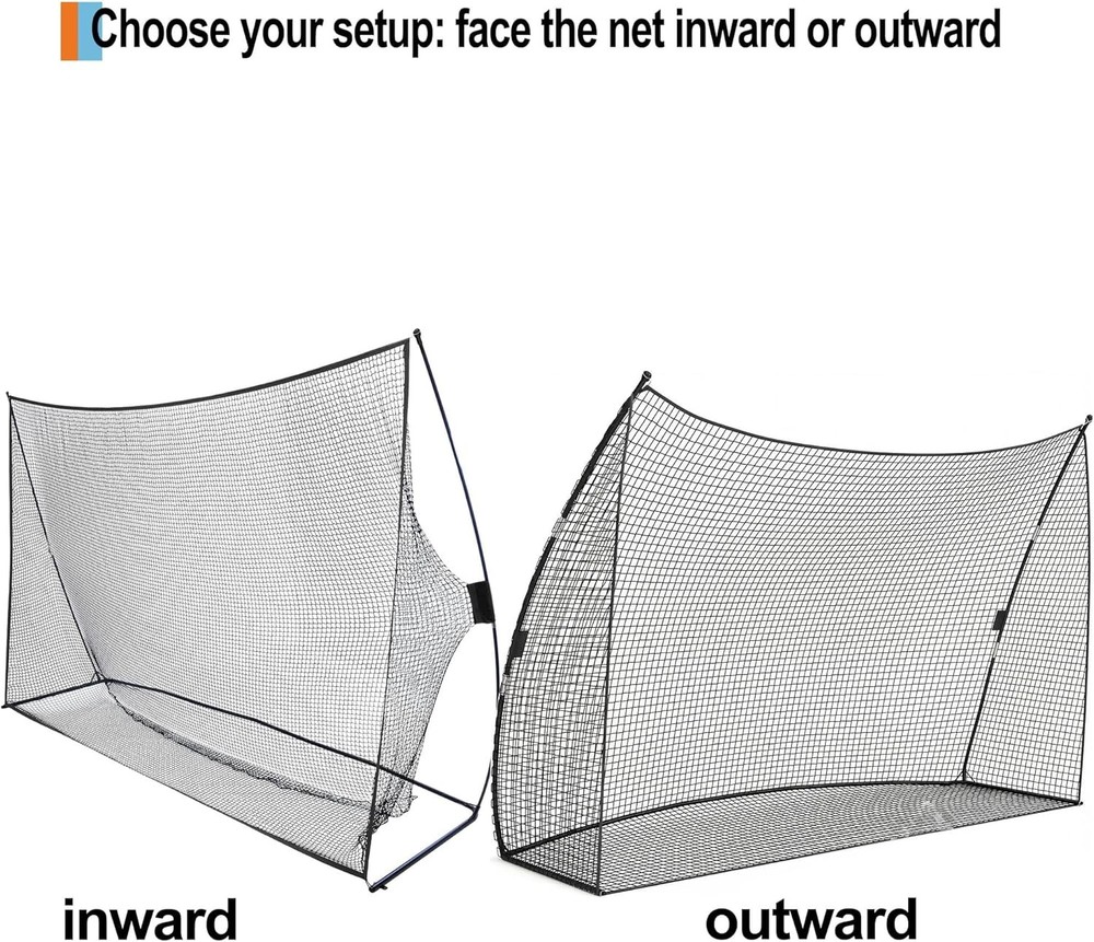 Large 10x7ft Golf Practice Hitting Net Indoor Personal Driving Range Training