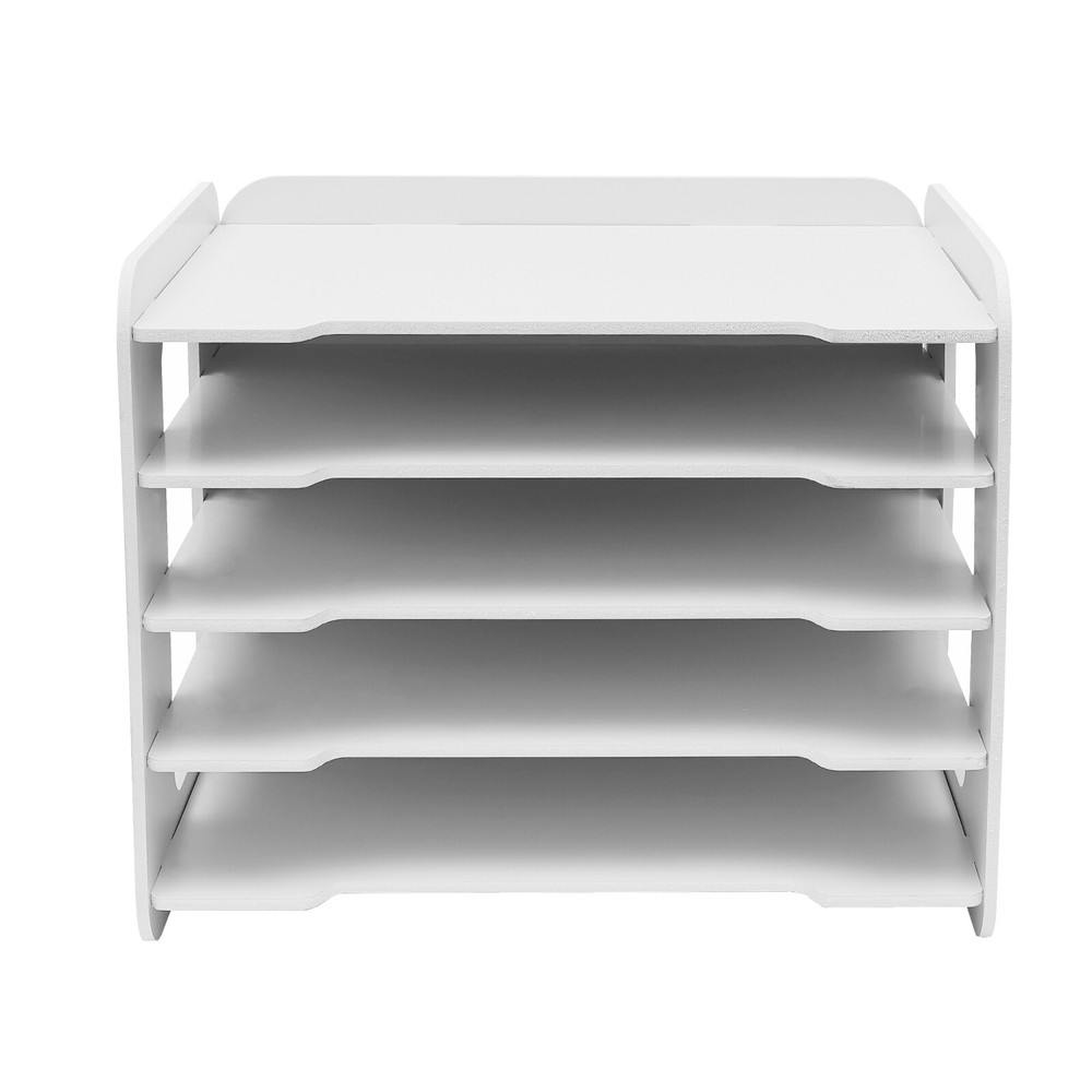 5-Tier Stackable Letter Tray Office Desk Paper Document Organizer File Trays DIY