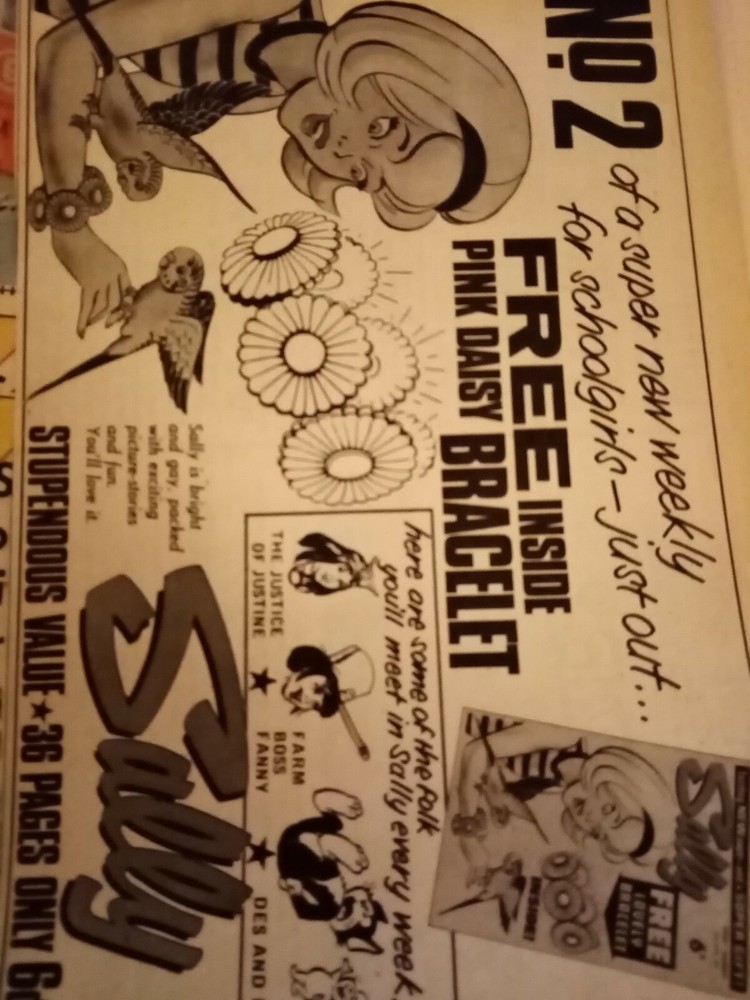 Hs1 Ephemera 1969 advert Sally comic no 2