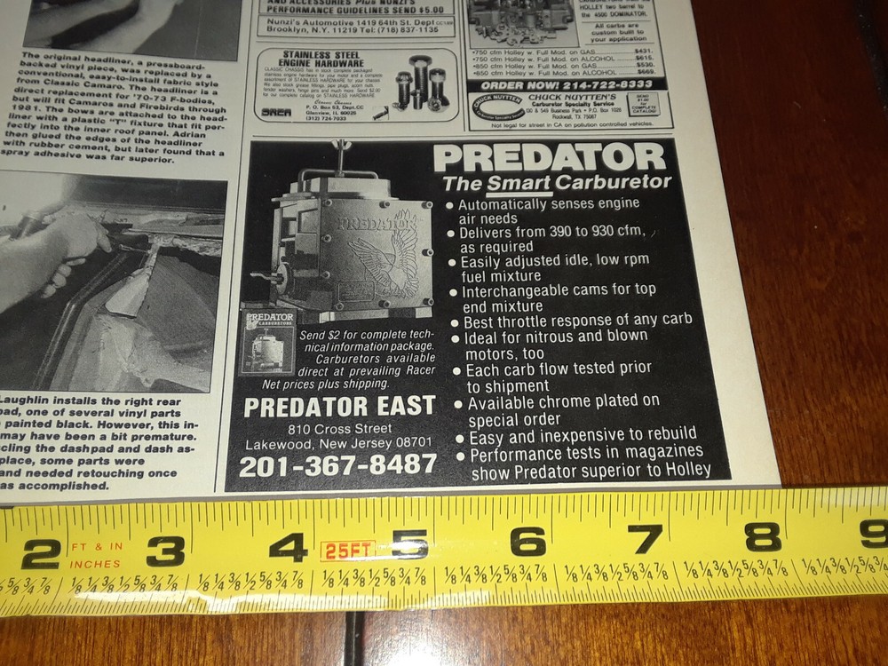 PREDATOR CARBURETOR ORIGINAL 1989 AD