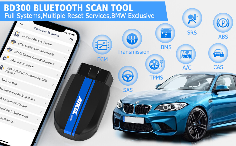 ANCEL BD300 OBD2 Scanner Bluetooth Code Reader Car Diagnostic Scan Tool For BMW