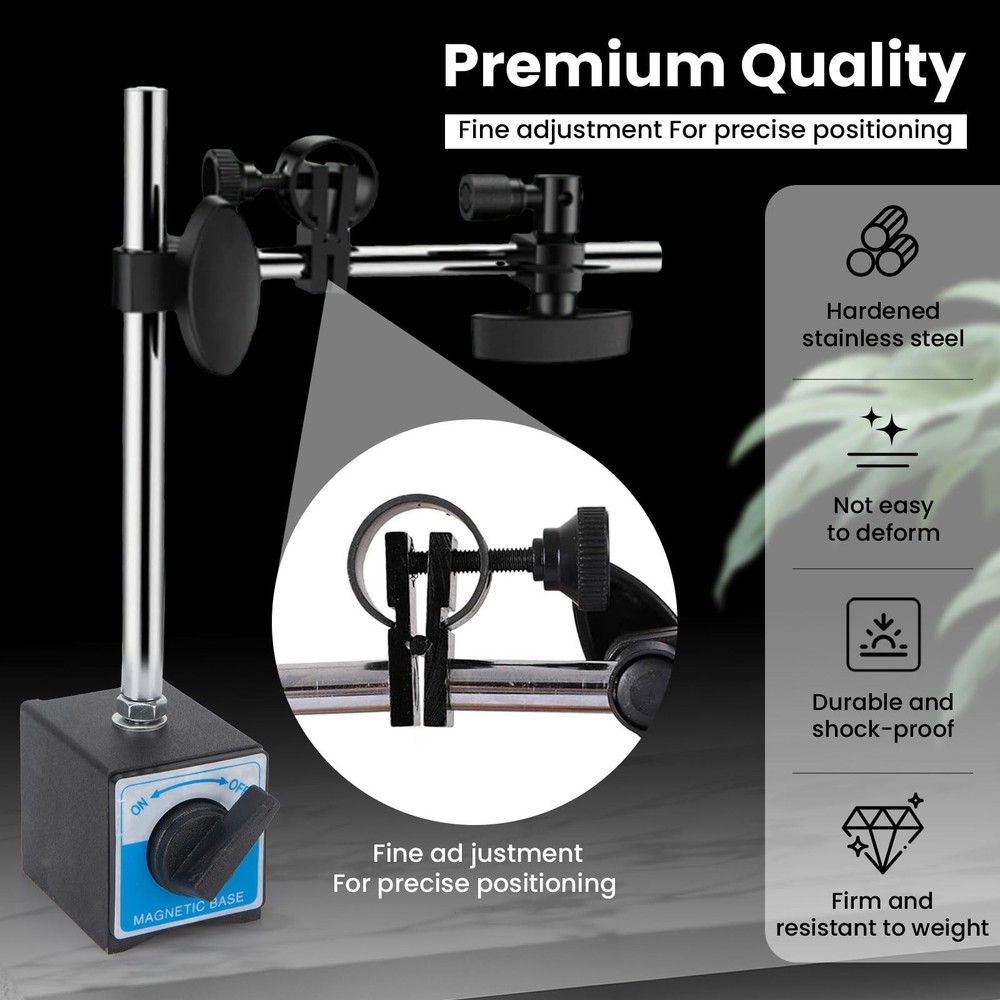 Dial Indicator with Magnetic Base and Point Precision Inspection Set, Dial...
