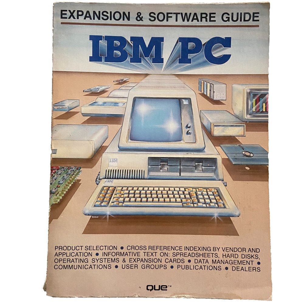 IBM PC Expansion Software Guide QUE BOOK Vintage Computer PC 1982 Ads Vendors