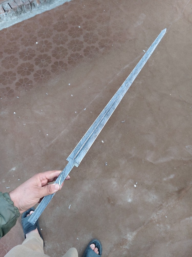 Damascus Blank Blade German Style Custom Handmade Sword Blank Blade 36''
