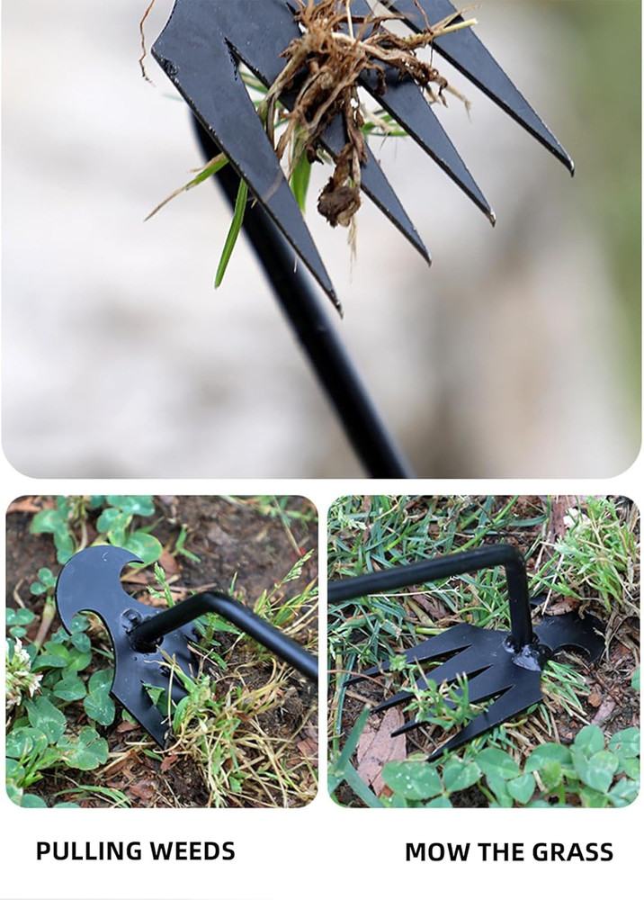 Handheld Weed Puller Tool Set - 2PCS with 4 Teeth for Efficient Weeding