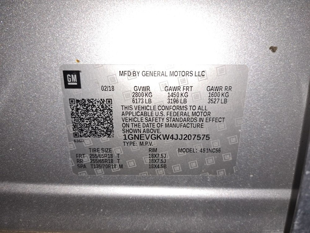 2018 Traverse Camera/Projector Sku#4228260