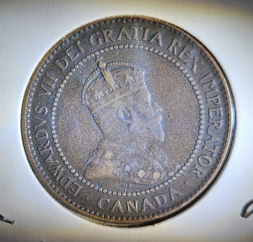 1902 Canada One Cent Queen Victoria Large Cent "EF"