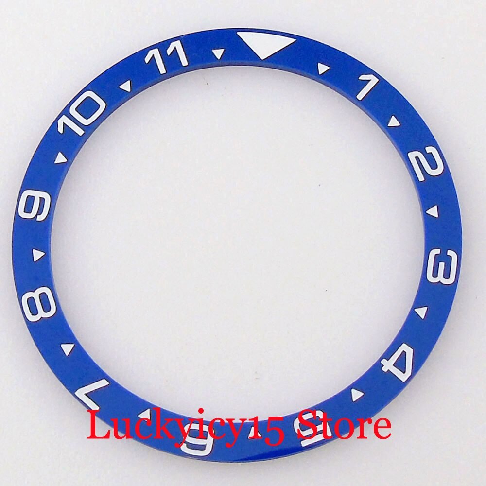 12 Hours Insert Flat 38mm*31.5mm Ceramic Watch Bezel Insert Blue/Red/Green/Black