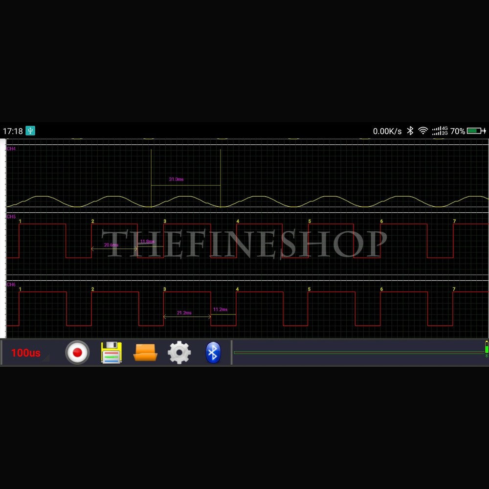 Portable Mini Logic Analyzer Oscilloscope 100KHz 2 Channel For Android Phone